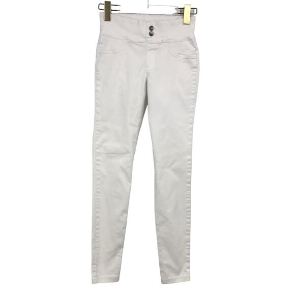 HUE Classic Smooth Denim Legging Pants S Elastic Waist Stretch Ankle Jeggings - Picture 1 of 4